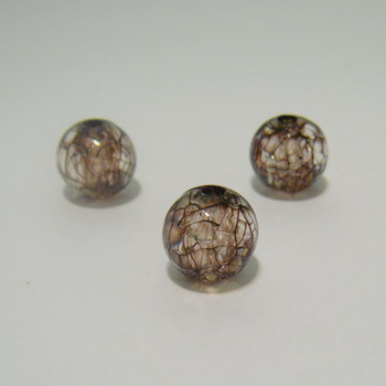 Margele plastic crackle maro 8mm