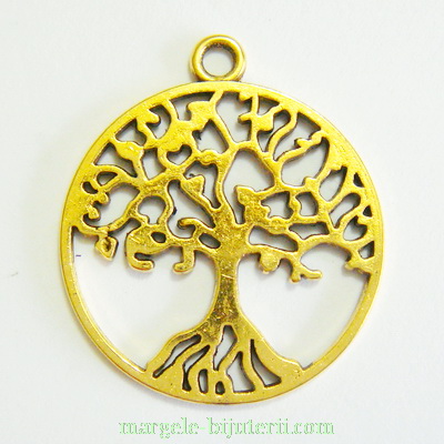 Pandantiv auriu-antic ,,copacul vietii", 28x1.5mm