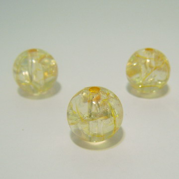 Margele plastic crackle galbene 12mm
