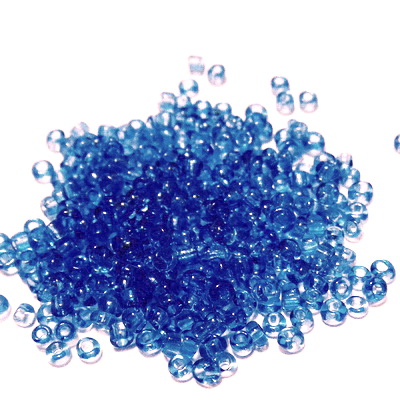 Margele nisip, albastre, transparente, 2mm 20 g