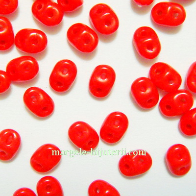 Margele Superduo 2,5x5mm, Opaque Red