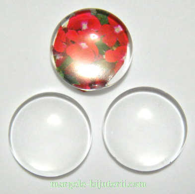 Cabochon sticla transparenta, 18x4.8~5mm