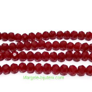 Margele sticla, fatetate, bordo, 4mm 10 buc