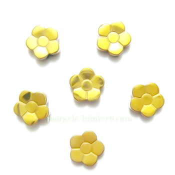 Flori hematite placate auriu, 8x3mm 1 buc