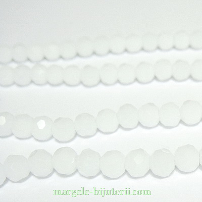 Margele sferice 4mm, albe  10 buc