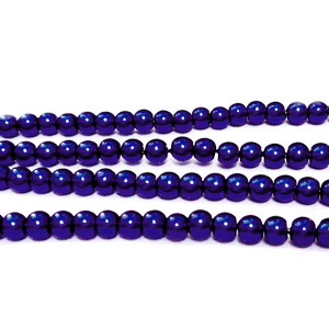 Perle sticla, albastru-violet, 3-4mm 10 buc