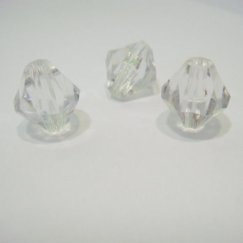 Margele plastic biconice transparente 8mm