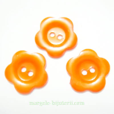 Nasturi plastic portocaliu inchis, floare 22x2mm 1 buc