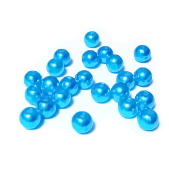 Perle plastic, turcoaz, 6mm