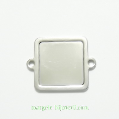 Link otel inoxidabil, 23x18mm, pt. cabochon 14x14mm