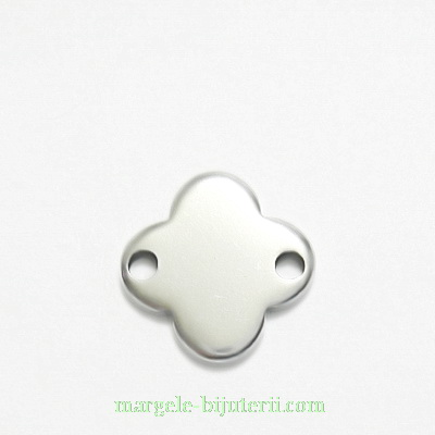 Link otel inoxidabil, floare, 14x14mm