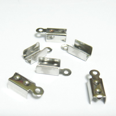 Capat prindere snur, argintiu inchis, 12x4.5mm, interior 3.5mm