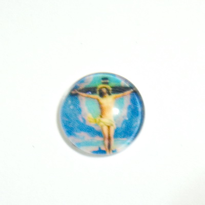 Cabochon sticla, religios 1, 14mm 1 buc