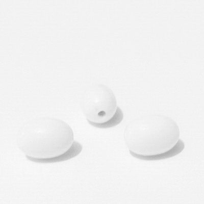  Margele plastic alb, ovale, 12x9mm 1 buc
