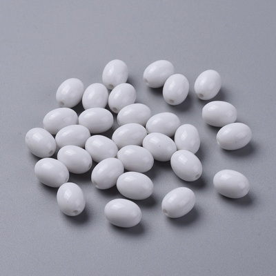  Margele plastic alb, ovale, 12x9mm 1 buc