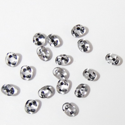 Margele Superduo 2,5x5mm, transparente-negru