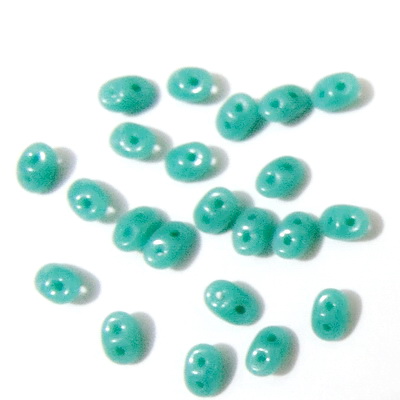 Margele Superduo 2,5x5mm, sea-turquoise