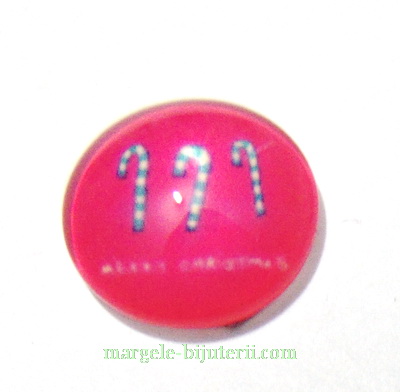 Cabochon sticla ,,Craciun'', 14x4.5mm, model 34