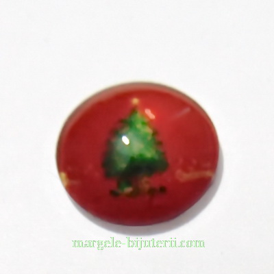 Cabochon sticla ,,Craciun'', 14x4.5mm, model 35 1 buc