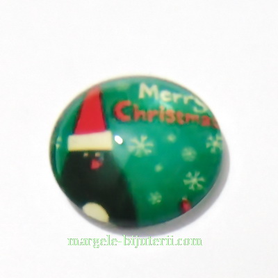 Cabochon sticla ,,Craciun'', 14x4.5mm, model 36 1 buc