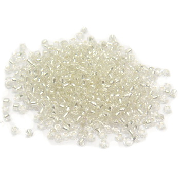 Margele nisip, transparente, cu miez argintiu 4mm 20 g