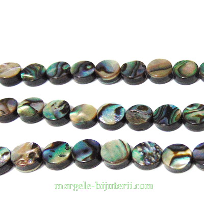 Scoica Paua, rotunda, 8x3mm
