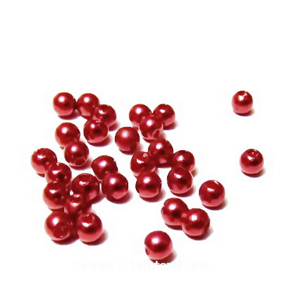 Perle plastic, rosii, 4mm-3 grame(95-100buc)