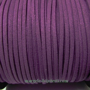 Snur faux suede, violet, grosime 3x1.5mm 1 m