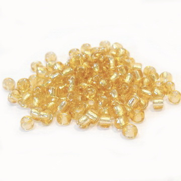 Margele nisip sticla aurii cu miez argintiu 3mm 20 g