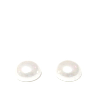 Perle stil Mallorca, albe, cabochon, 10x5mm