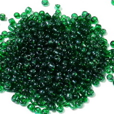 Margele nisip, verde inchis, transparente, 3mm