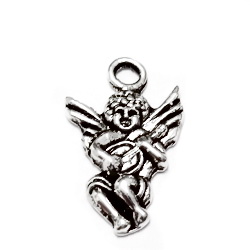 Pandantiv argintiu antichizat, ingeras, 18x12mm
