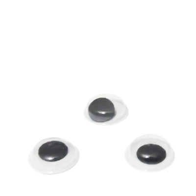 Cabochon plastic,,ochi", alb cu negru, 12x3mm