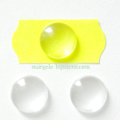 Cabochon sticla transparenta, 12x4mm