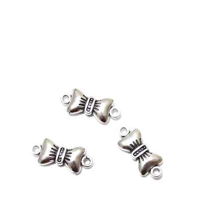 Conector/ link argintiu antichizat, fundita 19x8x3mm