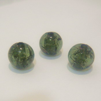 Margele plastic crackle verzi 10mm