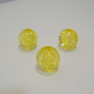 Margele plastic crackle galbene 10mm