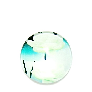 Cabochon sticla, cu flori, 16mm, model 43 1 buc