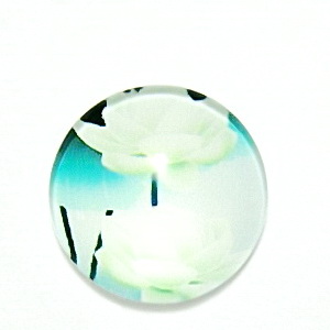 Cabochon sticla, cu flori, 20mm, model 1