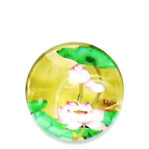 Cabochon sticla, cu flori, 20mm, model 5 1 buc