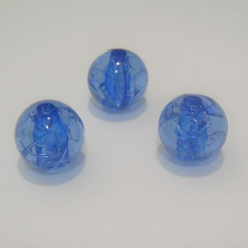 Margele plastic crackle albastre 10mm