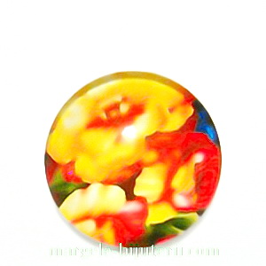 Cabochon sticla, cu flori, 20mm, model 21 1 buc