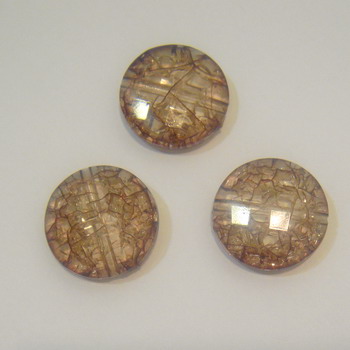 Margele plastic crackle disc, maro - 20mm
