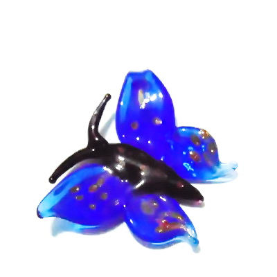 Pandantiv Murano, albastru, fluture 56x45x10 mm