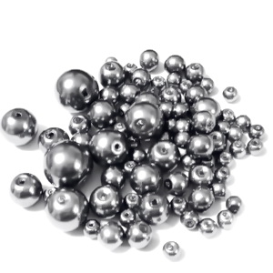 Mix perle sticla gri, 4-12 mm 25 g