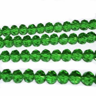 Cristale rondele verde deschis, 6x5mm