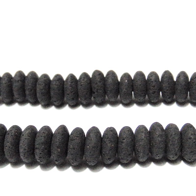 Margele polymer, rondel, negre, 8~9x3~4mm