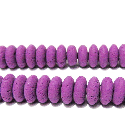 Margele polymer, rondel, violet, 8~9x3~4mm 1 buc
