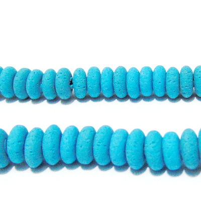 Margele polymer, rondel, turcoaz, 8~9x3~4mm