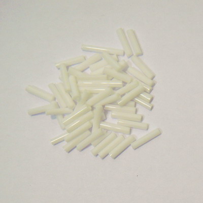 Margele tubulare albe 9mm